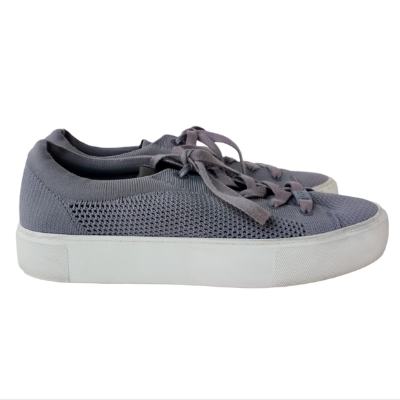 UGG Zilo Platform Knit Sneakers 8 Gray Platform Lace Up - Picture 1 of 14